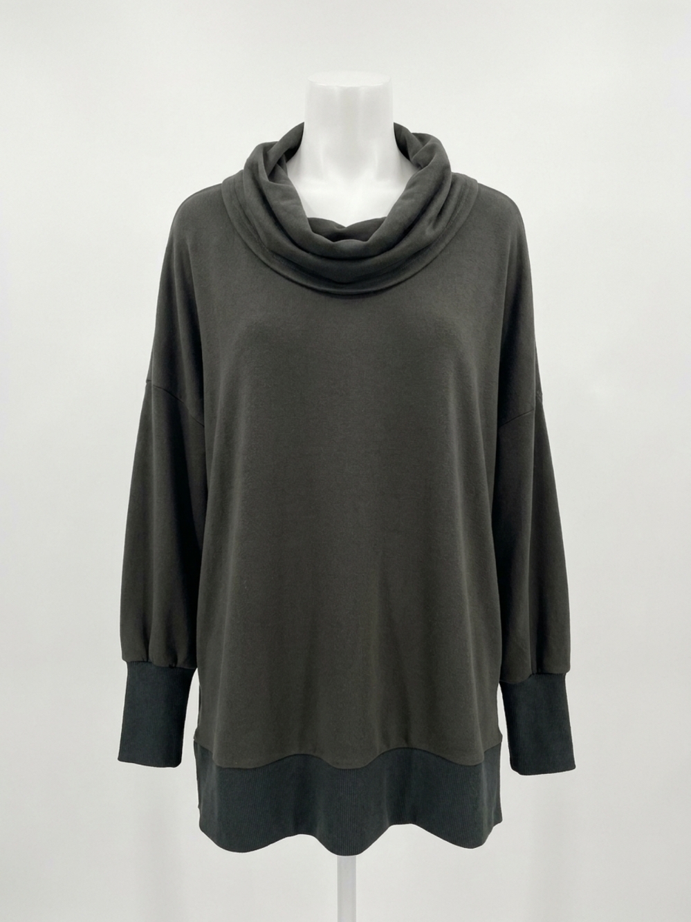 NEW SYMPLI women's bamboo fleece pleat top in black